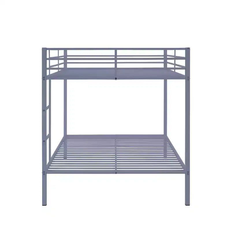 Lit superposé double sur double, cadre de lit superposé en métal robuste, aucun sommier requis, pour les petits espaces, gris