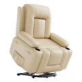 PU Leather Power Lift Recliner Chair, Adjustable Furniture for Back, Legs w/ 3 Positions, Side Pocket ( 27 Seat Width+Cup Holders)