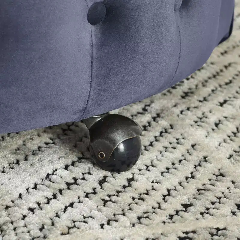 Fauteuil pivotant de salon en velours, avec capitonnage et roulettes mobiles, incluant 3 oreillers, noir