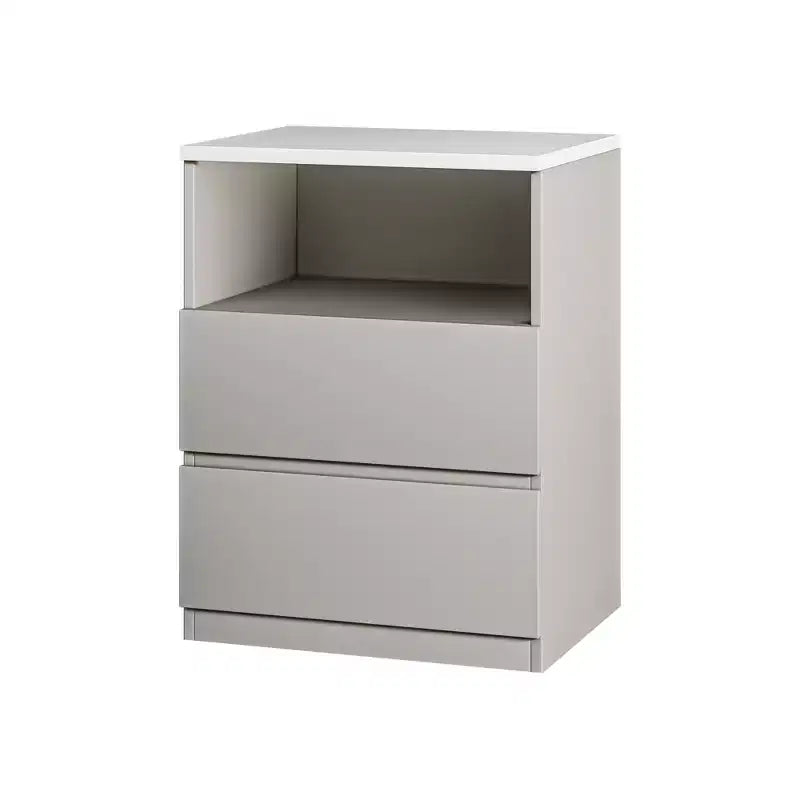 ATJafurn Armoire Grise Autoportante, Table de Chevet avec 2 Tiroirs pour Salon, Chambre à Coucher