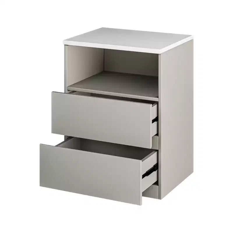 ATJafurn Armoire Grise Autoportante, Table de Chevet avec 2 Tiroirs pour Salon, Chambre à Coucher