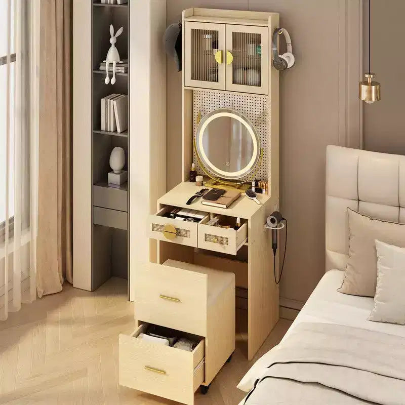 Ensemble de coiffeuse Karl avec lumières LED et prises de courant