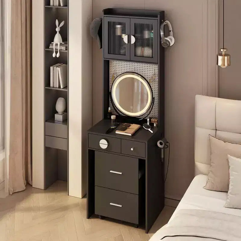 Ensemble de coiffeuse Karl avec lumières LED et prises de courant
