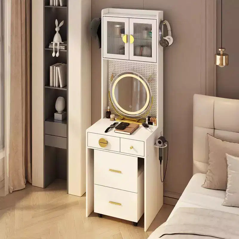 Ensemble de coiffeuse Karl avec lumières LED et prises de courant