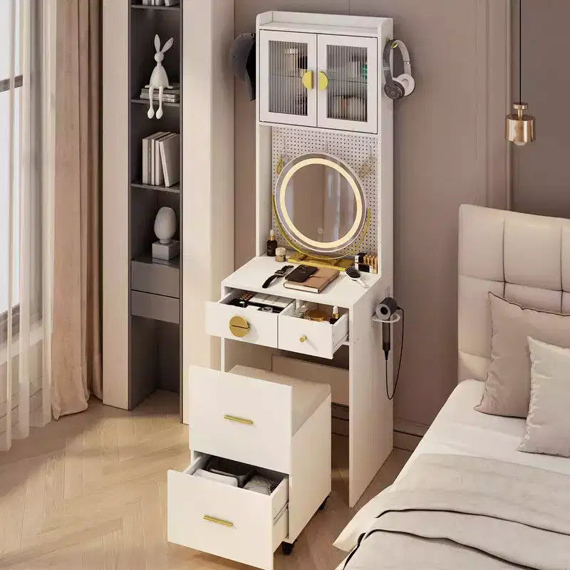 Ensemble de coiffeuse Karl avec lumières LED et prises de courant