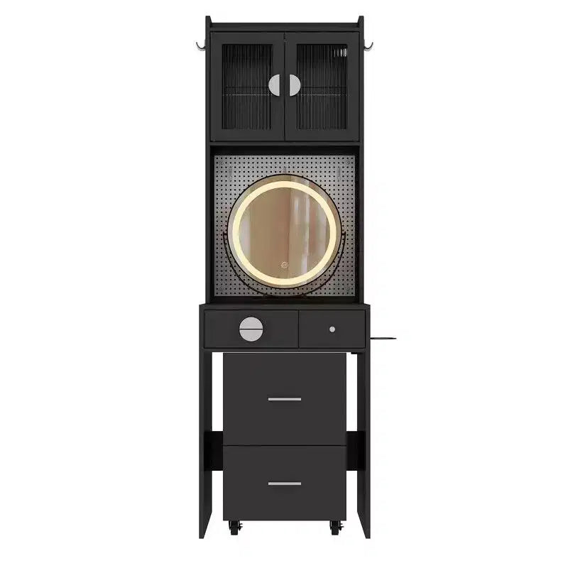 Ensemble de coiffeuse Karl avec lumières LED et prises de courant