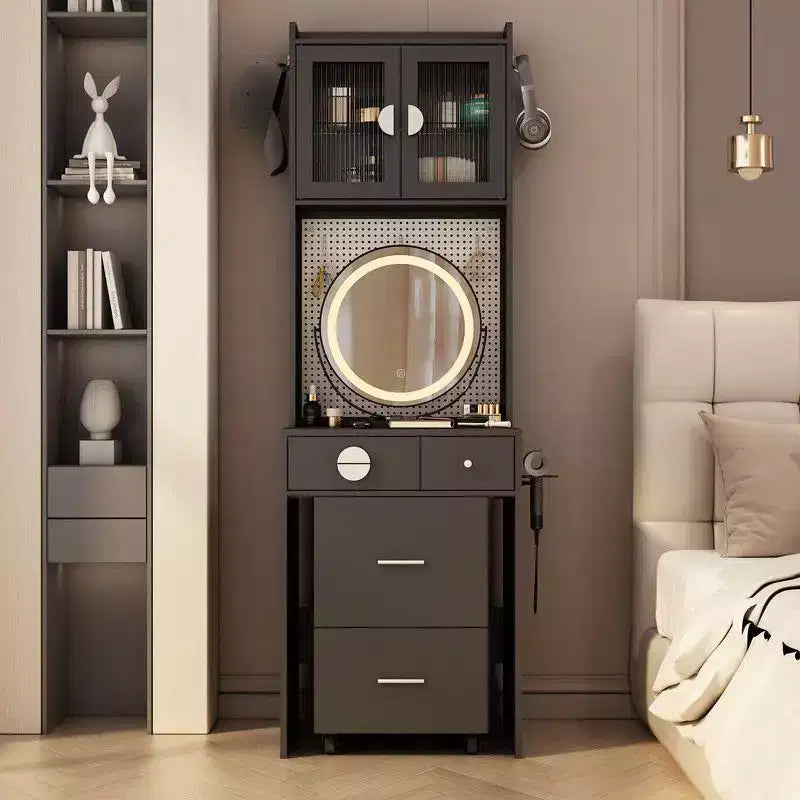 Ensemble de coiffeuse Karl avec lumières LED et prises de courant