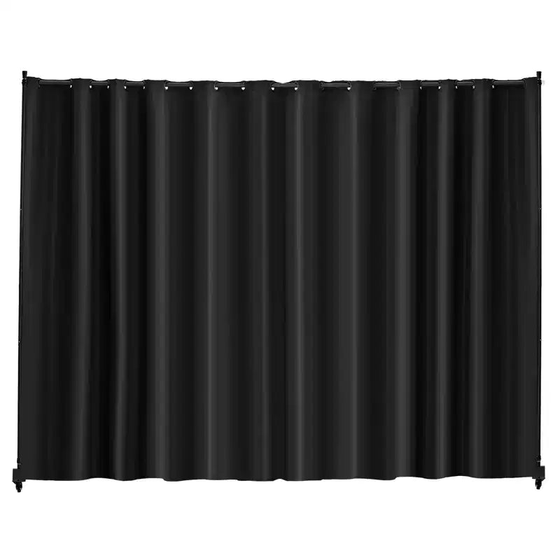 VEVOR Room Divider, Portable Panel Room Divider with Wheels Curtain Divider Stand, Freestanding Room Divider Privacy Screen for Office, Black