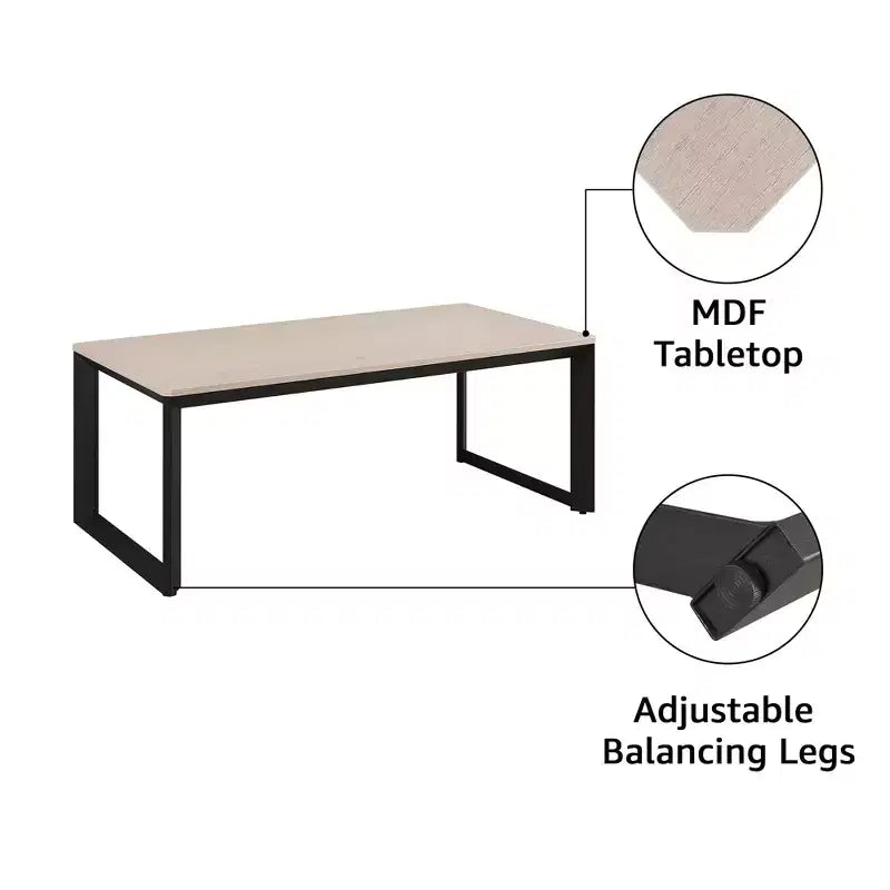 Table basse industrielle Rosary Blenn, piètement métallique triangulaire