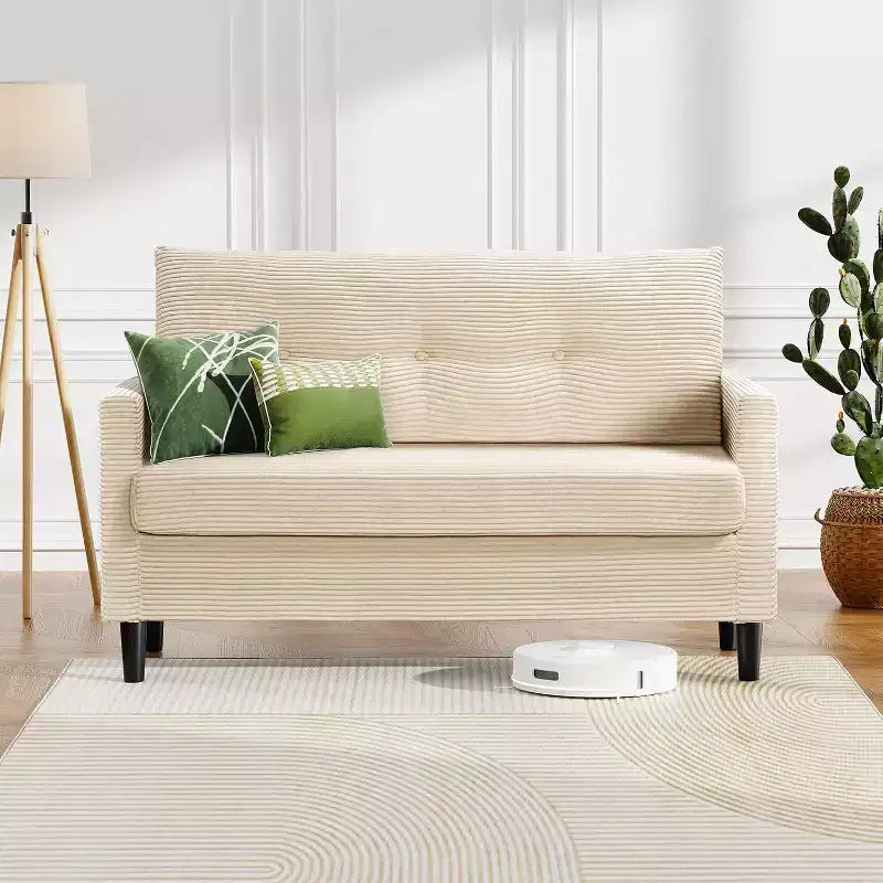 Dyonery 50 Loveseat Sofa,Tool-Free Setup Small Couches,Beige