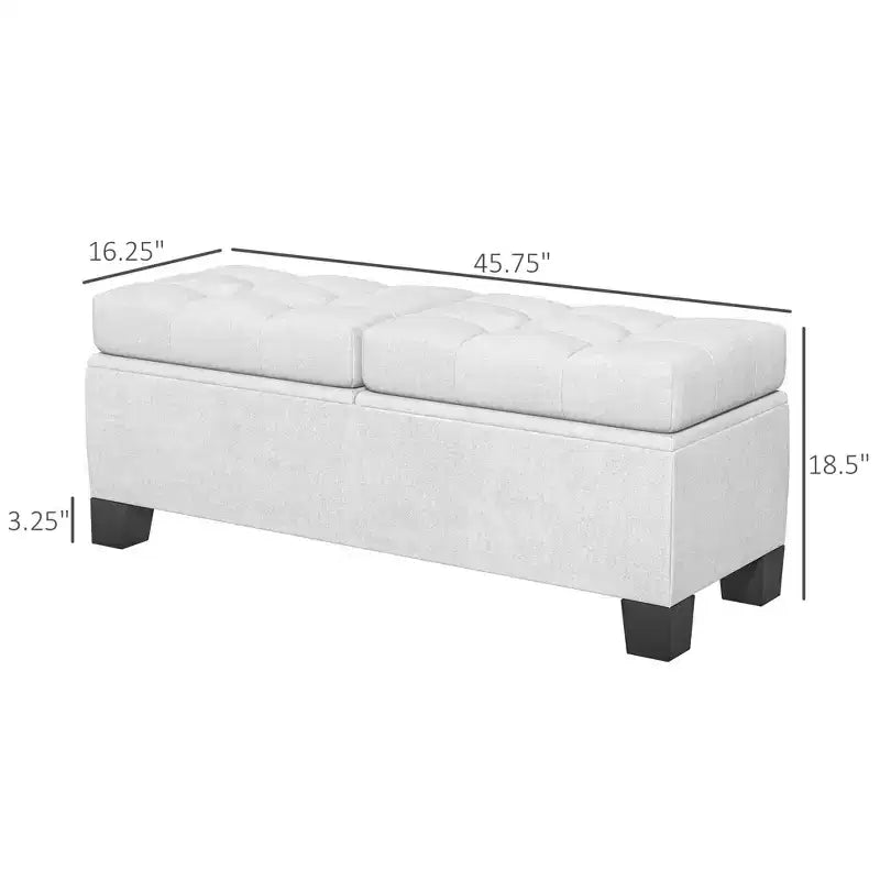 Banc de rangement ottoman Okak moderne à boutons touffetés, avec ouverture par le haut, capitonné, pour chambre à coucher ou entrée