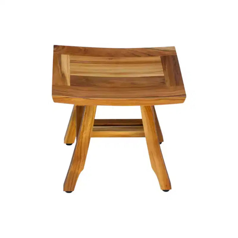HomeRoots 14 Natural Teak Curvilinear Shower Bench