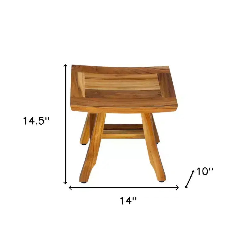 HomeRoots 14 banc de douche curviligne en teck naturel