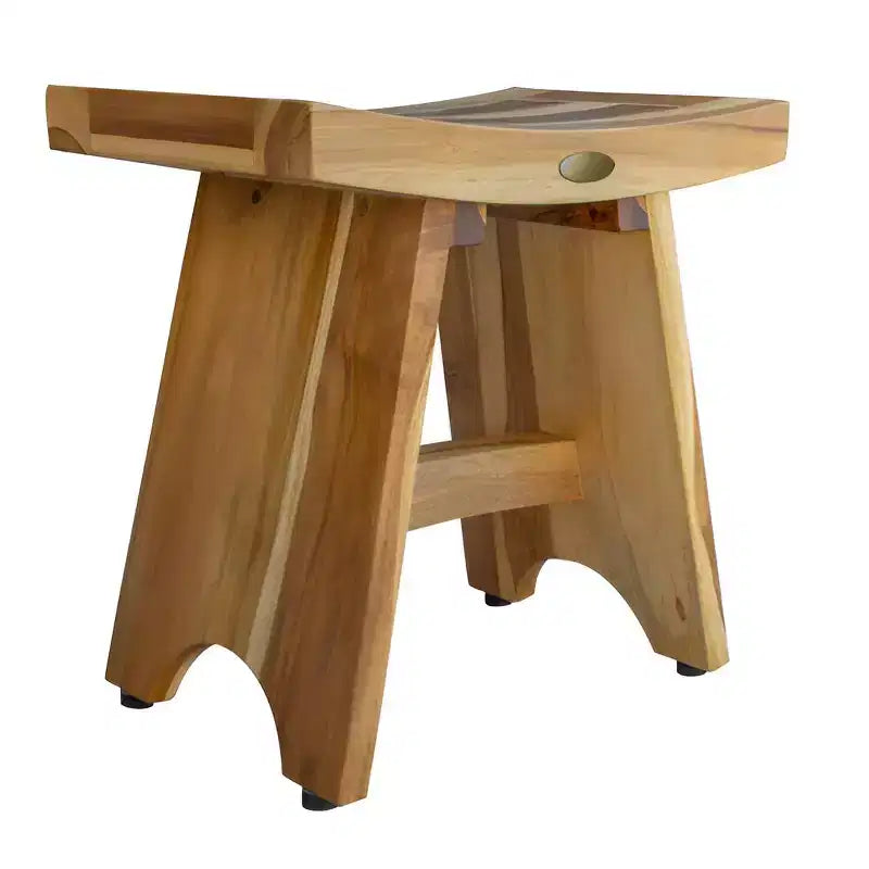 HomeRoots 18 Natural Teak Rectangular Shower Bench