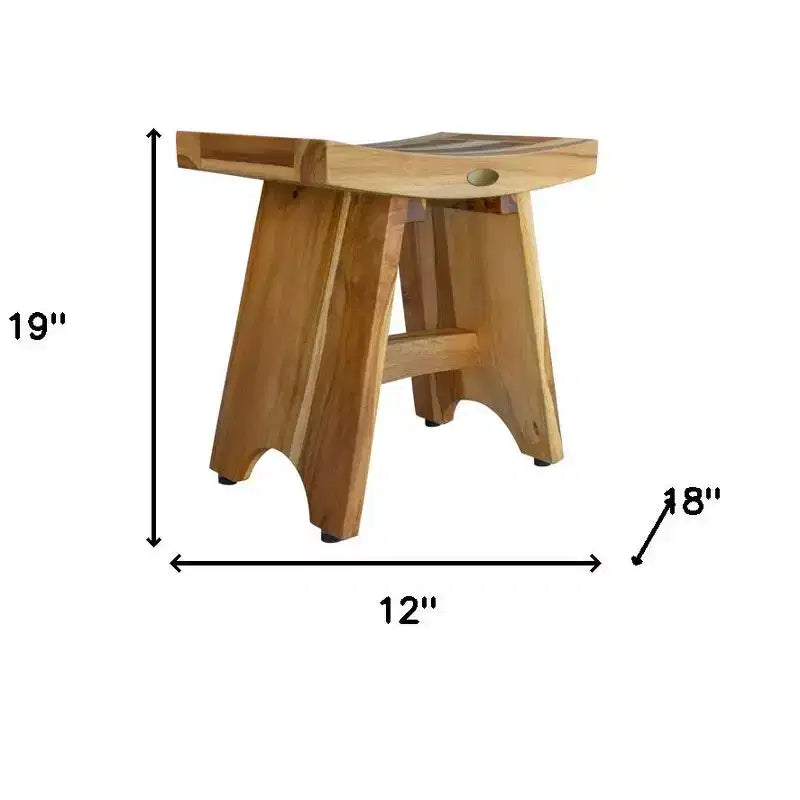 HomeRoots 18 Banc de douche rectangulaire en teck naturel