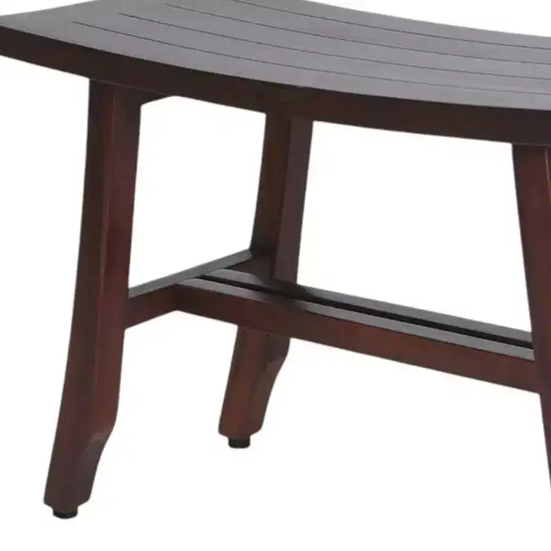 HomeRoots 24 Banc de douche en teck massif marron foncé