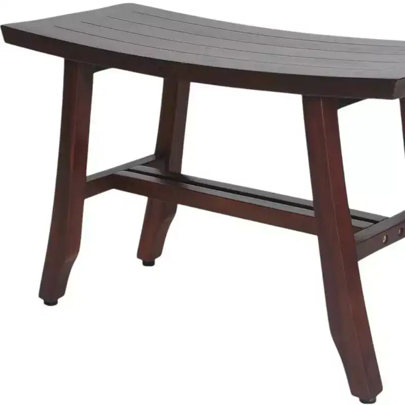 HomeRoots 24 Banc de douche en teck massif marron foncé