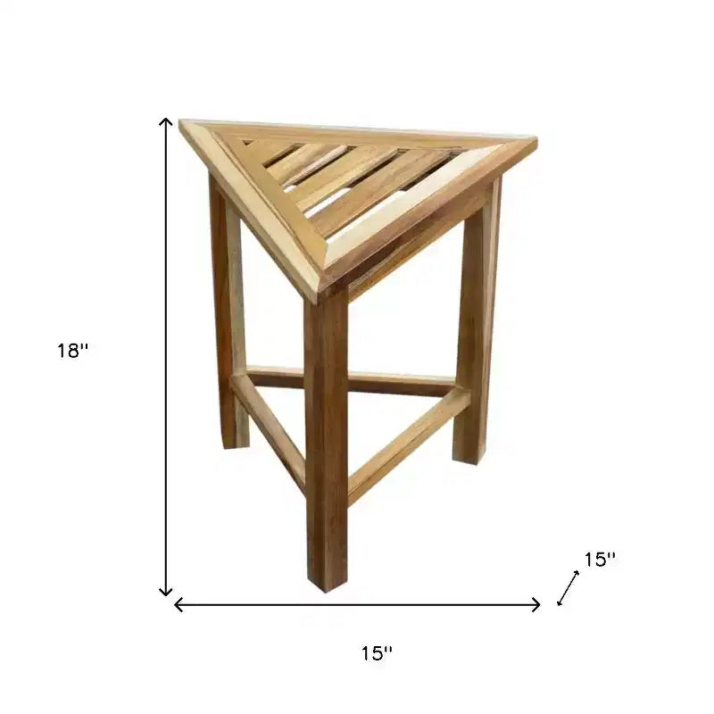 HomeRoots 15 Banc de douche d'angle en teck marron