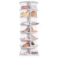 VEVOR 7 Tiers Rotating Shoe Rack Tower, 360Spinning Shoe Display, Revolving Shoe Rack Storage Round Carousel, Lazy Susan Shoe Rack Organizer, White