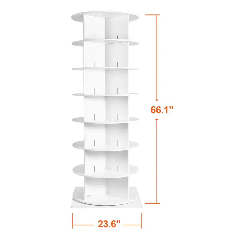 Étagère à chaussures rotative VEVOR à 7 niveaux, présentoir à chaussures pivotant à 360°, carrousel rond de rangement pour chaussures, organiseur de chaussures Lazy Susan, blanc