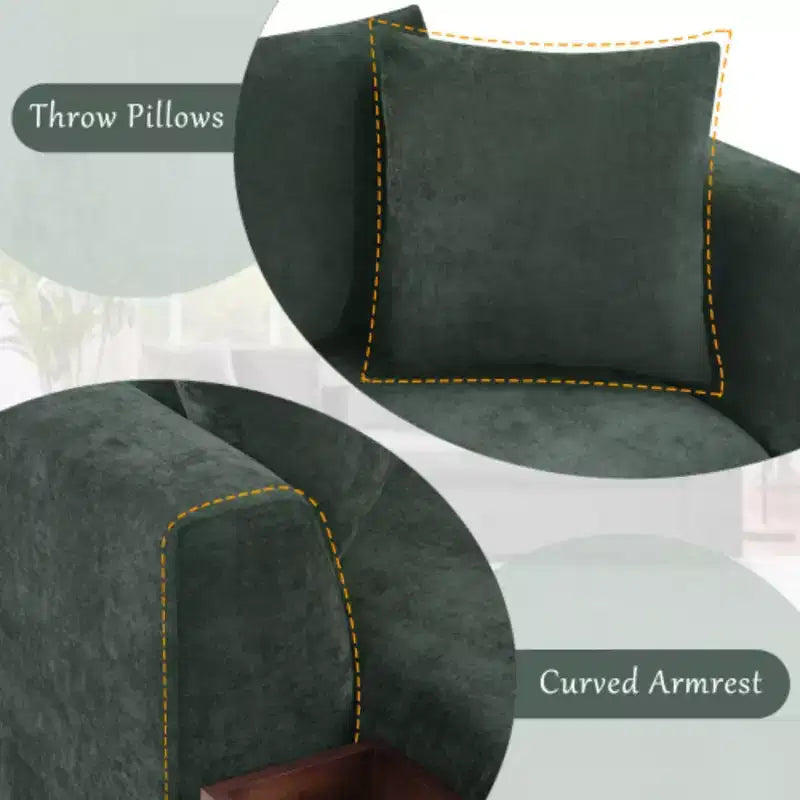 Canapé d'angle moderne en tissu chenille Merax en forme de L avec compartiment de rangement en bois et coussins décoratifs