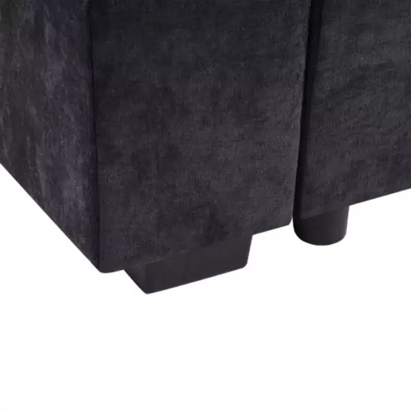 Canapé d'angle moderne en tissu chenille Merax en forme de L avec compartiment de rangement en bois et coussins décoratifs