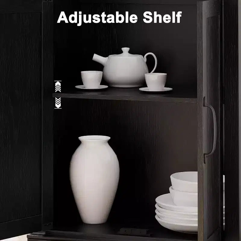 Étagère de ferme Acekool à 5 niveaux avec portes, armoire de rangement en bois pour salon, bureau, chambre à coucher
