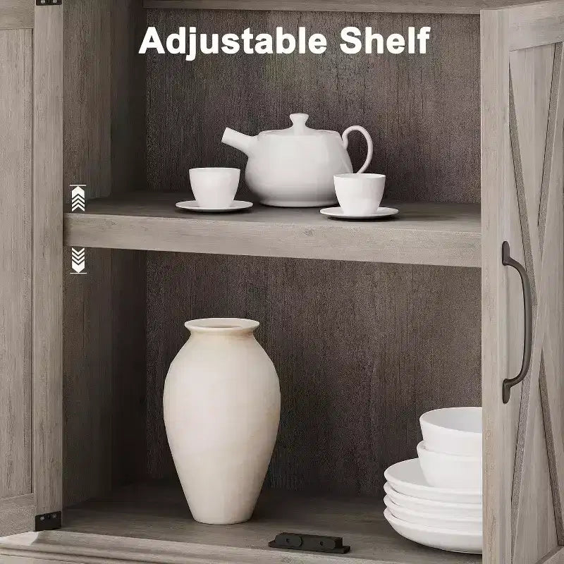 Étagère de ferme Acekool à 5 niveaux avec portes, armoire de rangement en bois pour salon, bureau, chambre à coucher