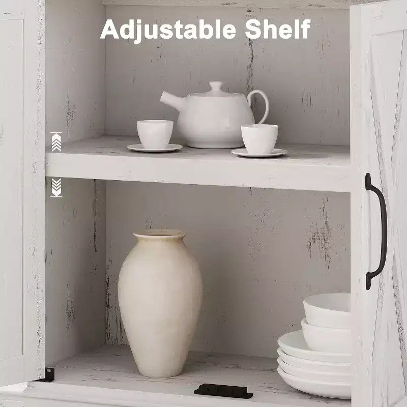 Étagère de ferme Acekool à 5 niveaux avec portes, armoire de rangement en bois pour salon, bureau, chambre à coucher
