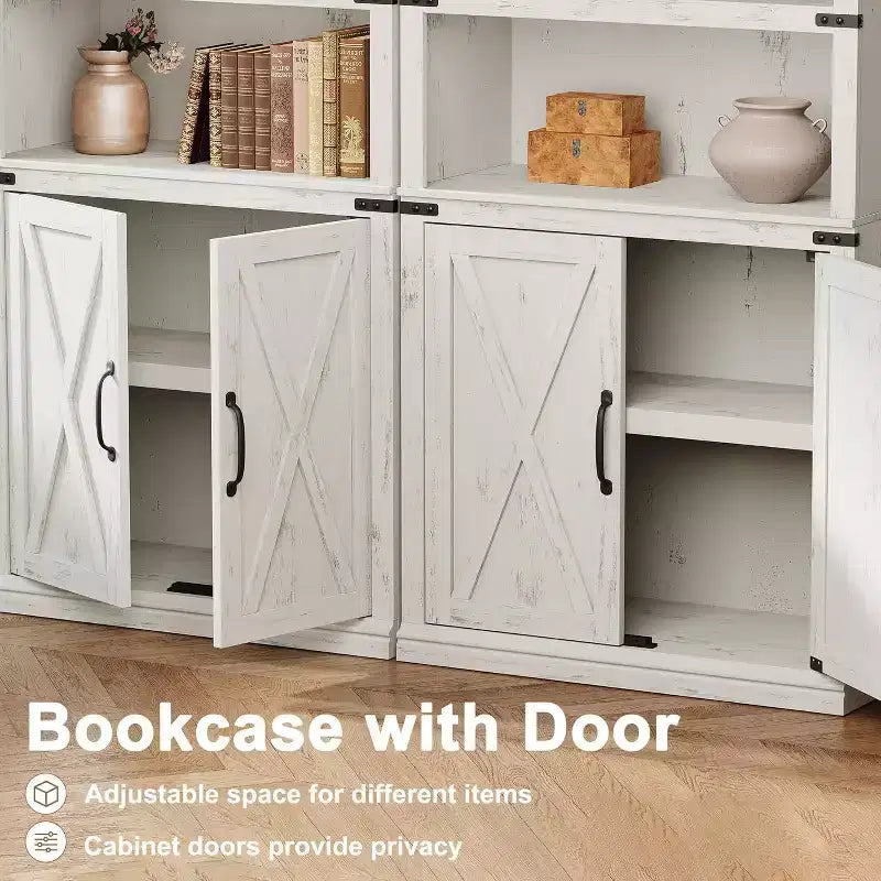 Étagère de ferme Acekool à 5 niveaux avec portes, armoire de rangement en bois pour salon, bureau, chambre à coucher