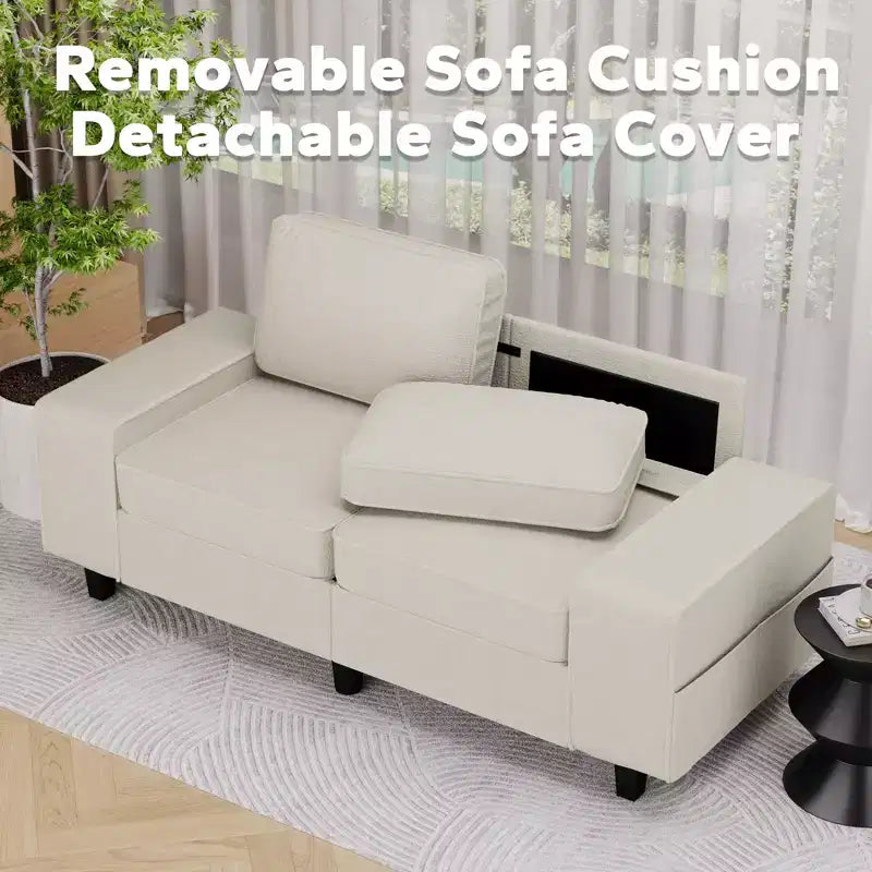 Causeuse d'intérieur de style moderne Uptiot avec poches latérales