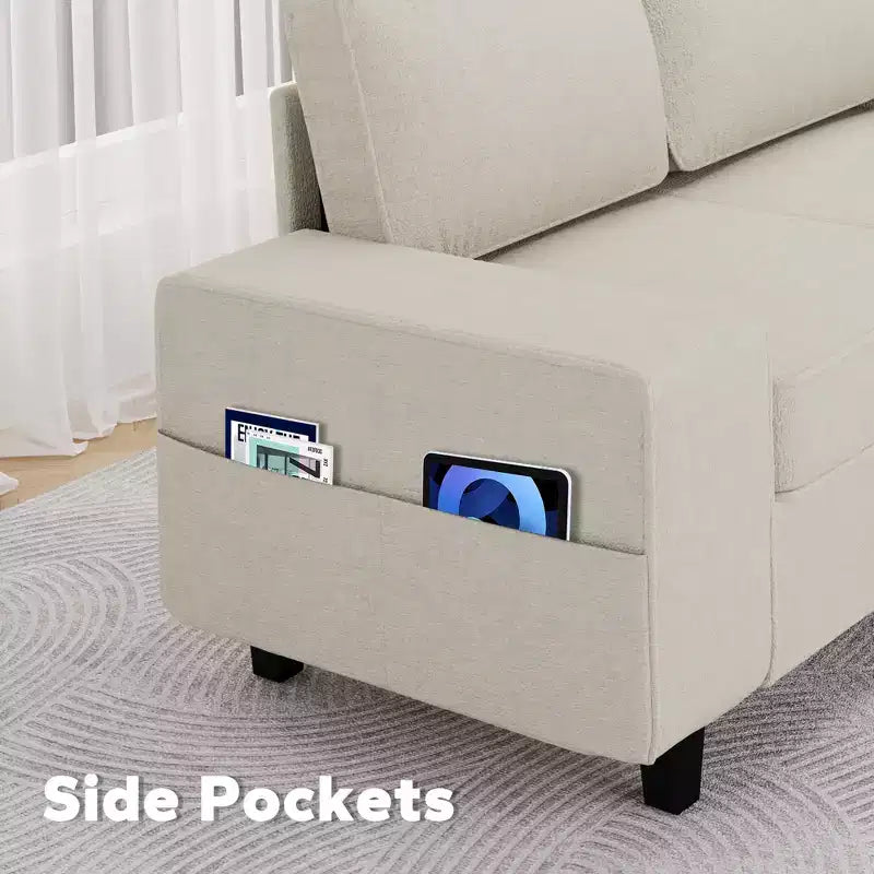 Causeuse d'intérieur de style moderne Uptiot avec poches latérales