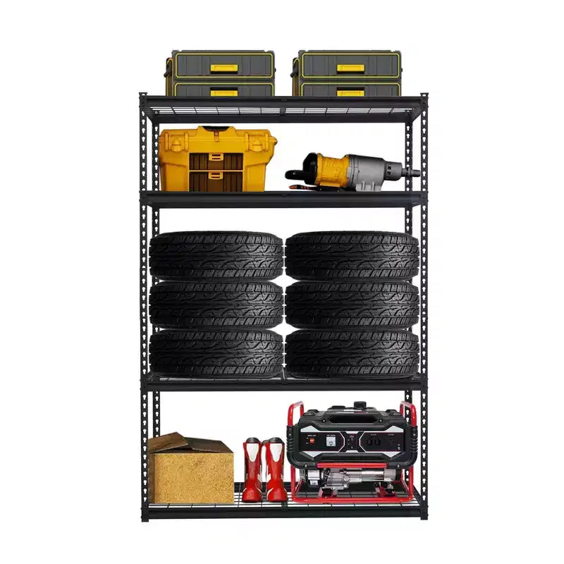 48x18 Inch Garage Shelving, Heavy Duty Wire Shelf 2500 Lbs Capacity, 5 Tier Adjustable Metal Shelves, Industrial Utility Shelf Rack for Garage