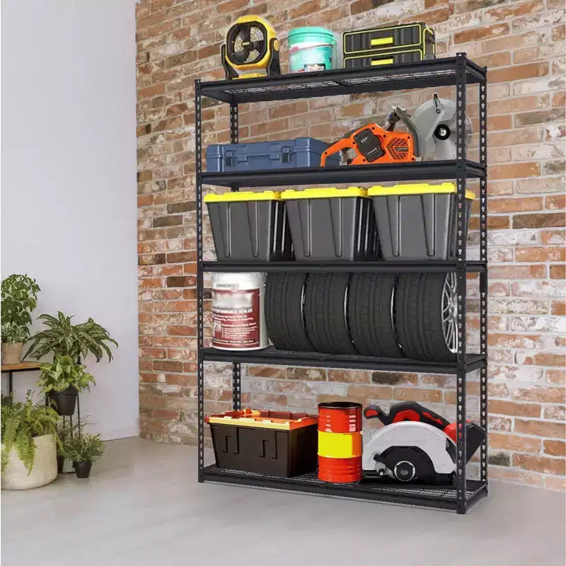 Étagère de garage 48x18 pouces, étagère métallique robuste capacité 2500 lb, étagère métallique réglable à 5 niveaux, étagère utilitaire industrielle pour garage