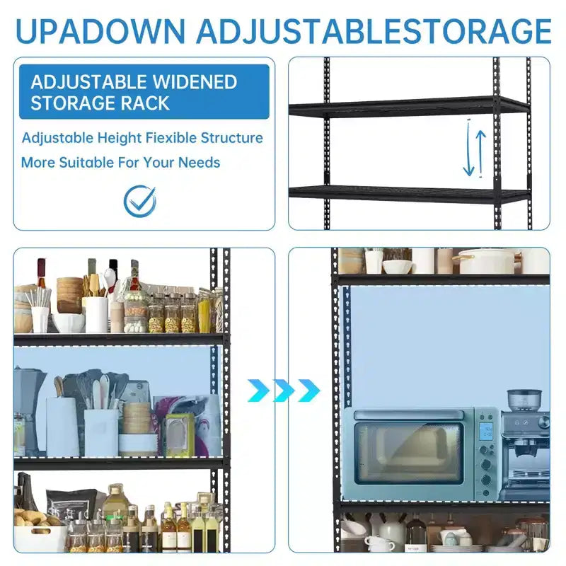 Étagère de garage 48x18 pouces, étagère métallique robuste capacité 2500 lb, étagère métallique réglable à 5 niveaux, étagère utilitaire industrielle pour garage