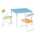 VECELO Kids Folding Activity Table & Chairs with Soft Padded Cushion, Foldable & Portable, Colorful
