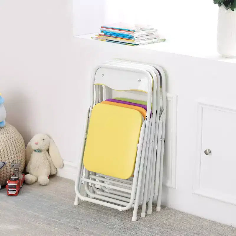VECELO Table et Chaises Pliantes pour Enfants avec Coussin Rembourré Doux, Pliables et Portables, Colorées