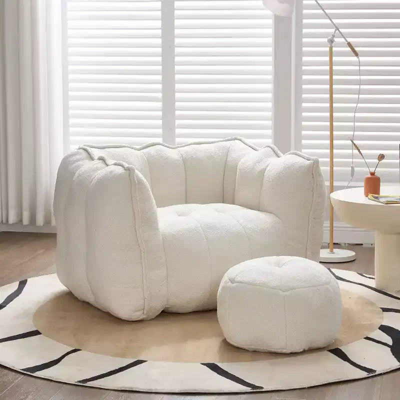 Fauteuil poire souple en mousse (copeaux) haute résilience pour salon et chambre à coucher