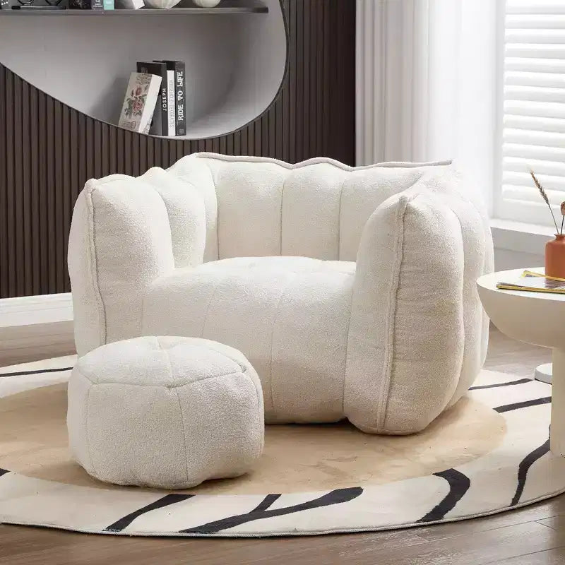 Fauteuil poire souple en mousse (copeaux) haute résilience pour salon et chambre à coucher