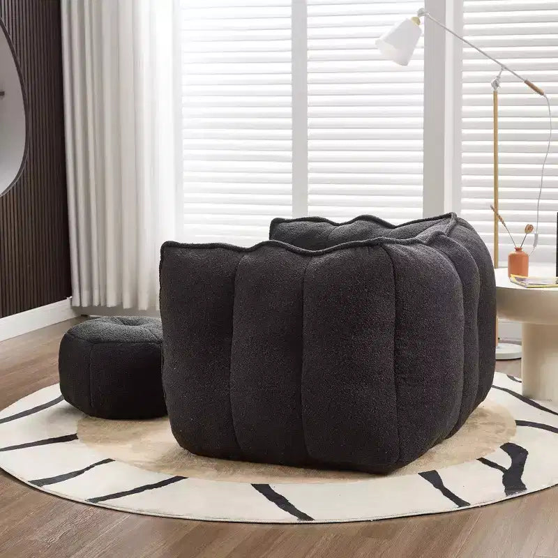 Fauteuil poire souple en mousse (copeaux) haute résilience pour salon et chambre à coucher