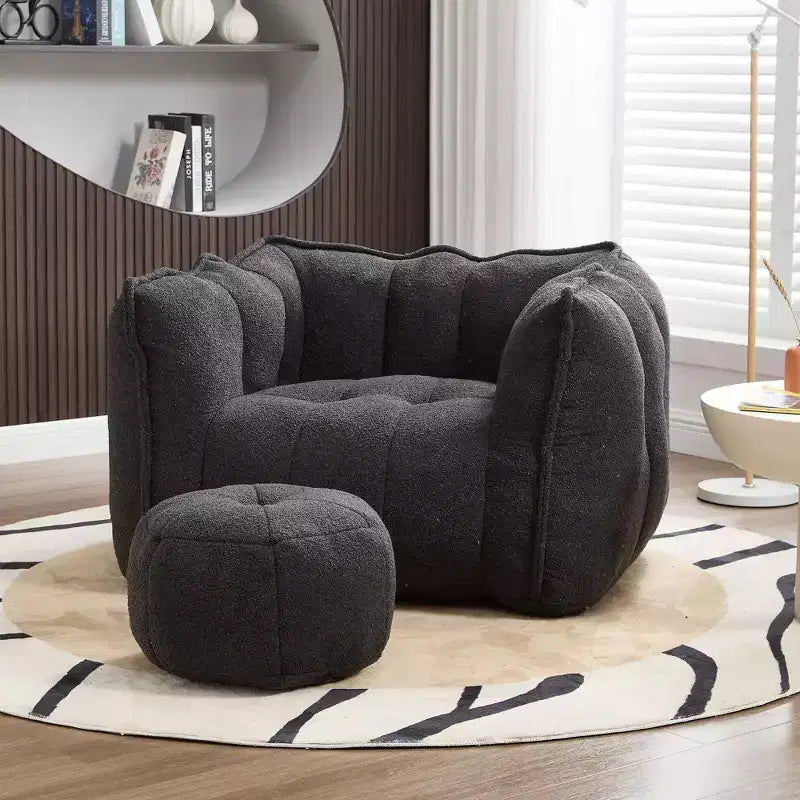 Fauteuil poire souple en mousse (copeaux) haute résilience pour salon et chambre à coucher