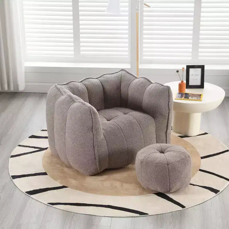 Fauteuil poire souple en mousse (copeaux) haute résilience pour salon et chambre à coucher