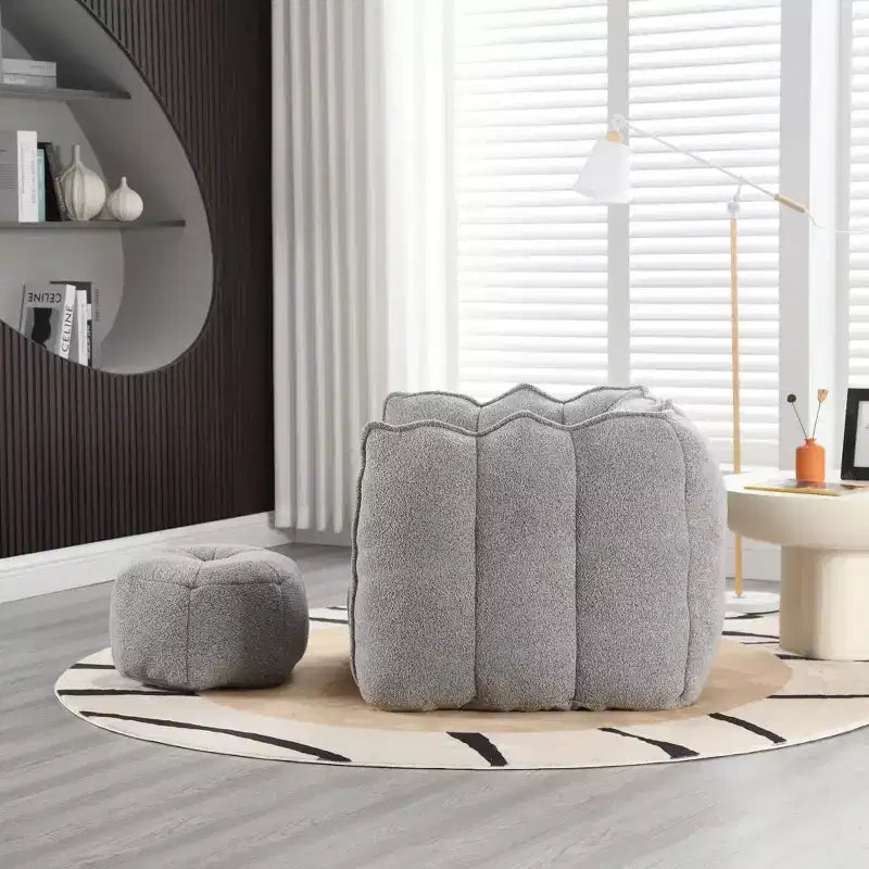 Fauteuil poire souple en mousse (copeaux) haute résilience pour salon et chambre à coucher