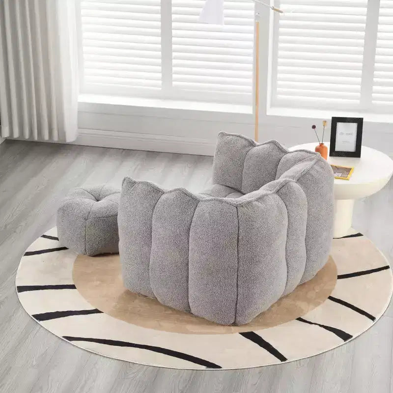 Fauteuil poire souple en mousse (copeaux) haute résilience pour salon et chambre à coucher