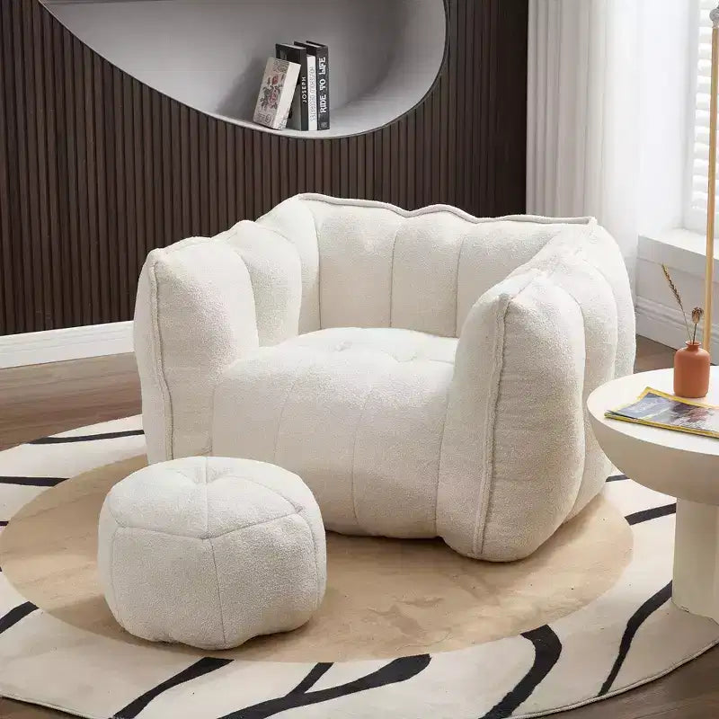 Fauteuil poire souple en mousse (copeaux) haute résilience pour salon et chambre à coucher