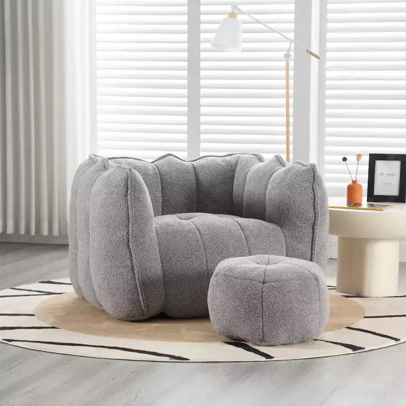 Fauteuil poire souple en mousse (copeaux) haute résilience pour salon et chambre à coucher