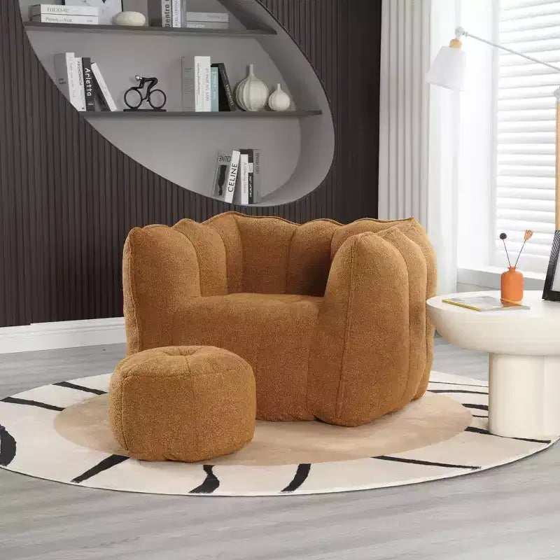 Fauteuil poire souple en mousse (copeaux) haute résilience pour salon et chambre à coucher