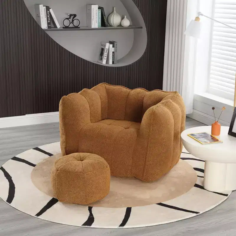 Fauteuil poire souple en mousse (copeaux) haute résilience pour salon et chambre à coucher