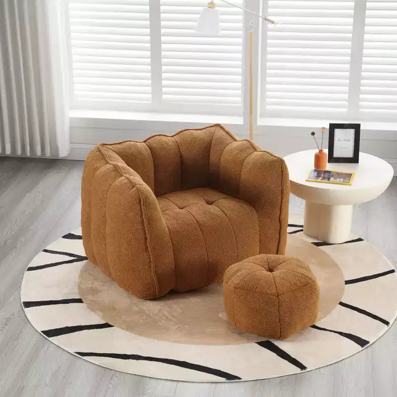 Fauteuil poire souple en mousse (copeaux) haute résilience pour salon et chambre à coucher