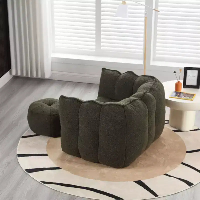 Fauteuil poire souple en mousse (copeaux) haute résilience pour salon et chambre à coucher